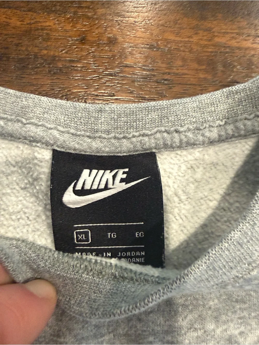Nike Light Gray Crewneck Sweatshirt with Black Logo